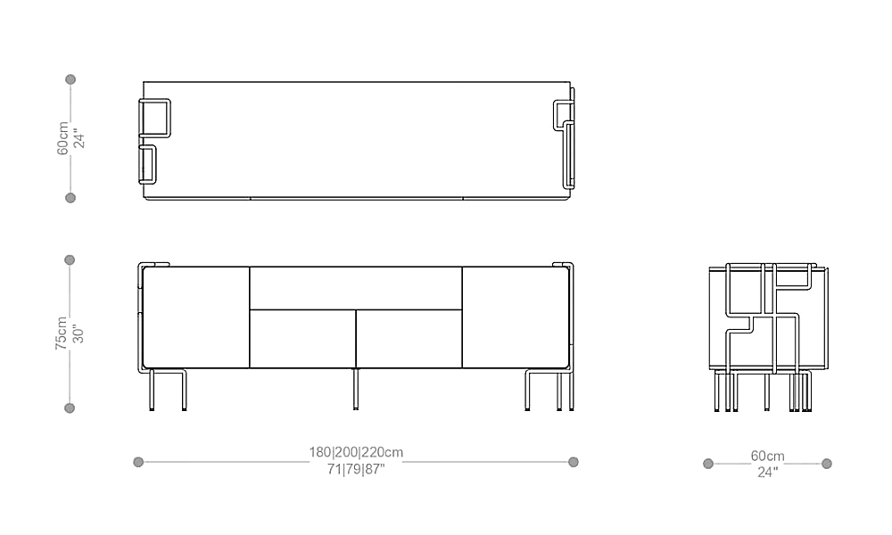 Image of the main dimensions of the product